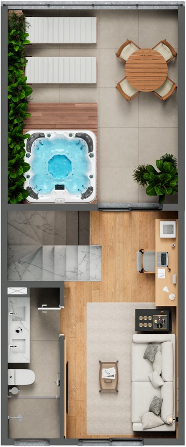 Planta do 3º pavimento com estar