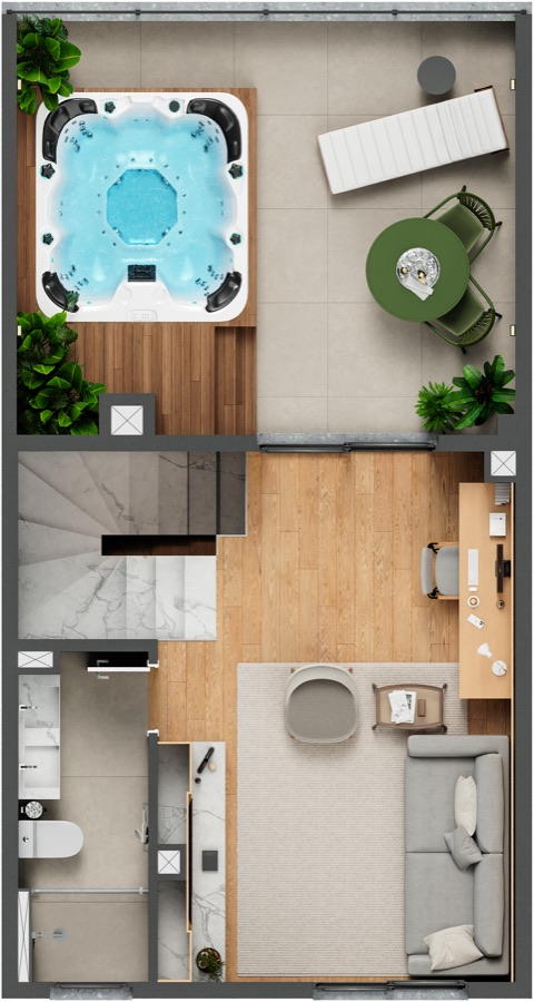 Planta do 3º pavimento com estar